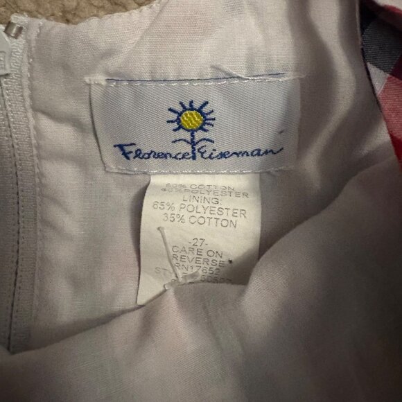 Florence Eiseman Toddler Girls Red & Blue Plaid Cotton Sundress W/ Bow Straps - Picture 2 of 3